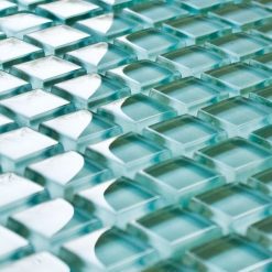 Turquoise glass mosaic tiles