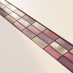 Pink and purple metal and glass mosaic border tiles