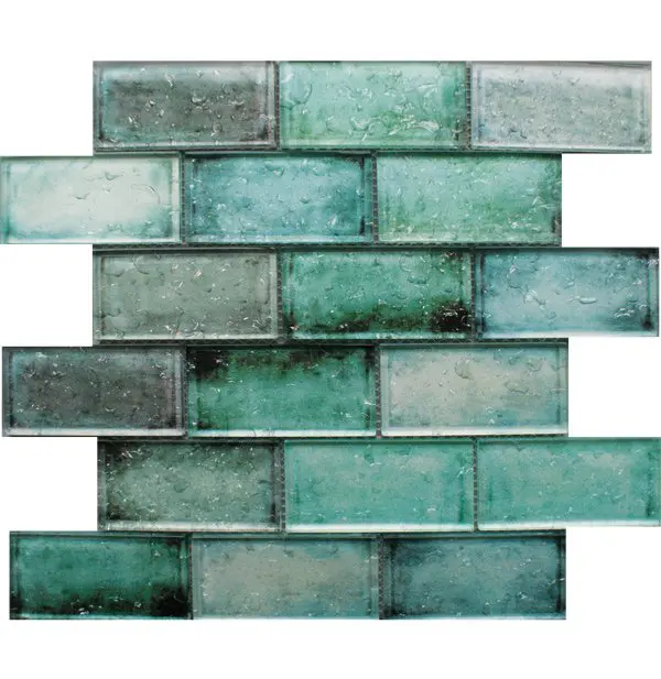 Adromeda Green Glass Brick Tiles