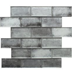 Andromeda Grey Glass Brick Tiles