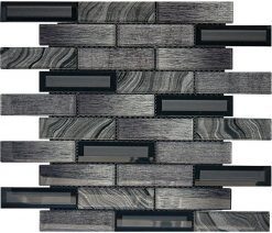 Lux Dark Grey Glass Brick Tiles