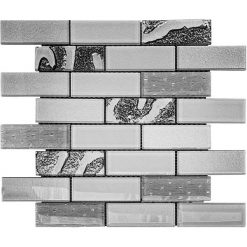 Gala silver glass brick tiles