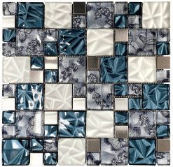 Lux Blue Square Mosaic Tiles