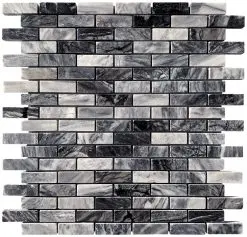 Palaleon Marble Grey Mosaic Brick Tiles